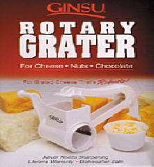 Ginsu Rotary Grater, $8.95, A grater that can be used for cheese, nuts, or even chocolate